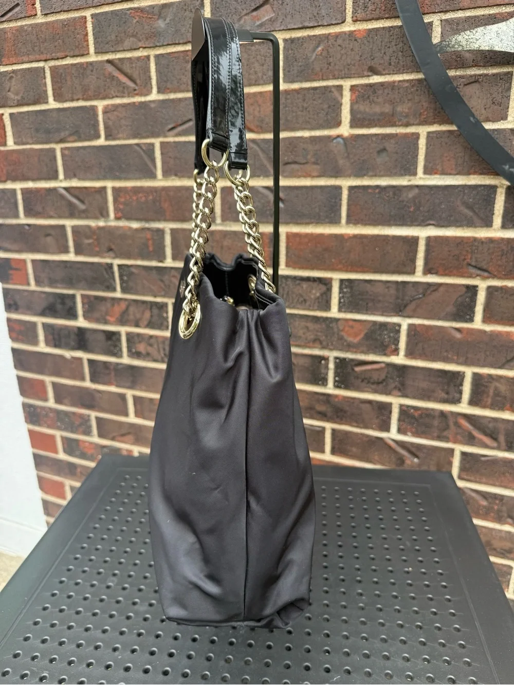 Kate Spade Lindenwood Elena Black Nylon Chain Tote WKRU1319